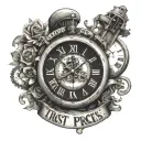 trust the process written in clock tattoo design idea