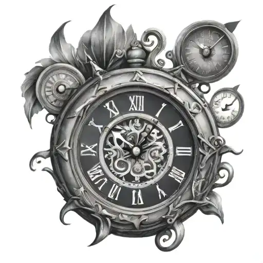 trust the process written in clock tattoo design idea