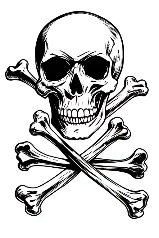 Skull abd crossbones V1 tattoo design idea