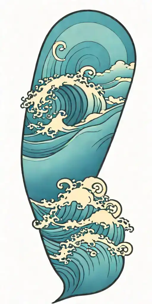 Filler waves flowing tattoo design idea