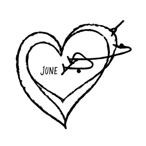 Heart, Plane, Initial, cordinate, best friend tattoo tattoo design idea