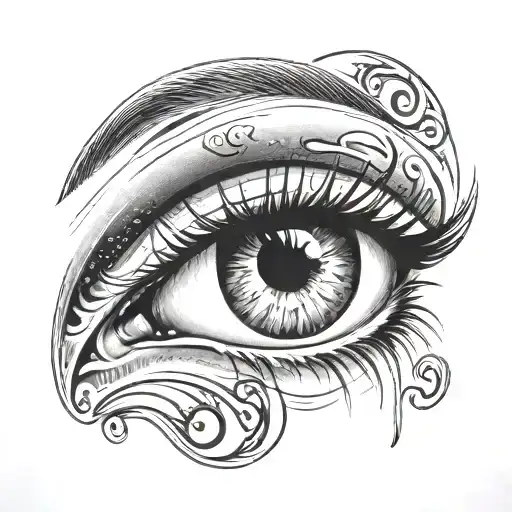 eye with number 13 tattoo design idea