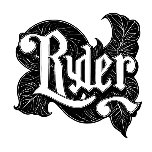 Ryder in black feminine font tattoo design idea