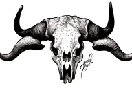 Texas longhorn skull tattoo design idea