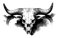 Texas longhorn skull tattoo design idea