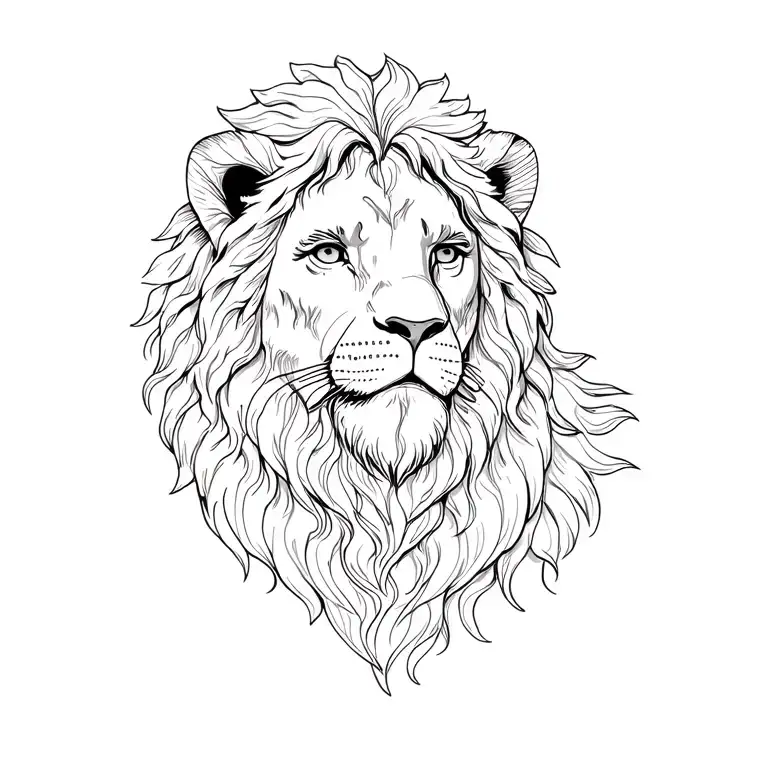 Jesus with lion tattoo design idea