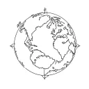 antarctica map tattoo design idea