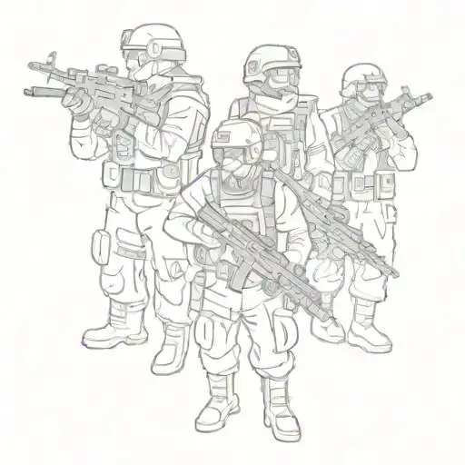 a group of soldiers posing for a picture tattoo design idea