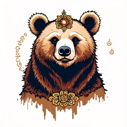 Mother Russian bear tattoo design idea