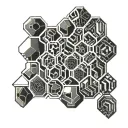honeycomb,geometric,electric tattoo design idea