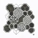 honeycomb,geometric,electric tattoo design idea