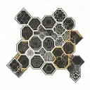 honeycomb,geometric,electric tattoo design idea