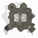 honeycomb,geometric,electric tattoo design idea