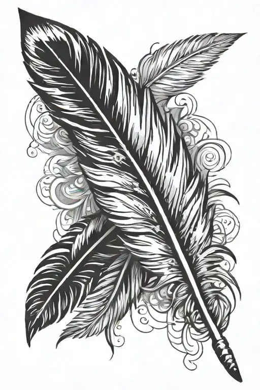 Indian feather tattoo design idea
