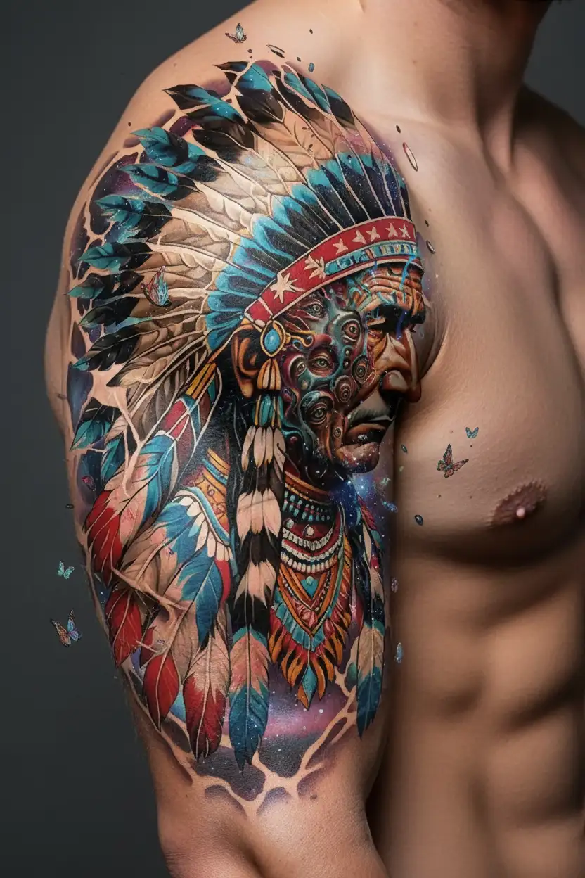 Blackfoot Indian and puerto rican tattoo design idea