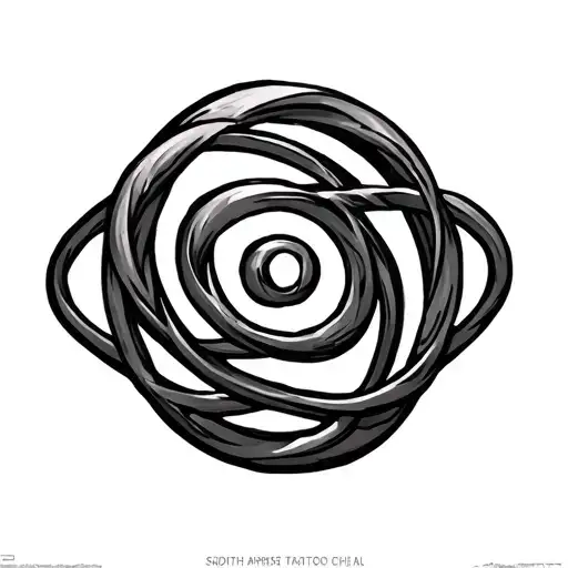 3d atomic whirl the atheist symbol tattoo design idea