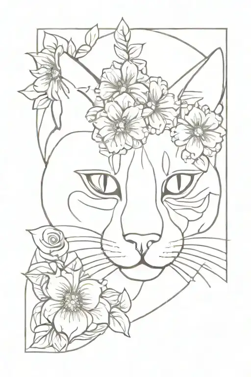 cat, rugby, flower, mandala design incorporating tattoo design idea