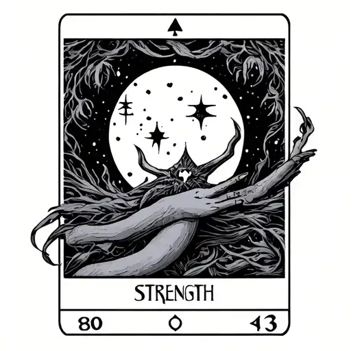 strength tarot card tattoo design idea