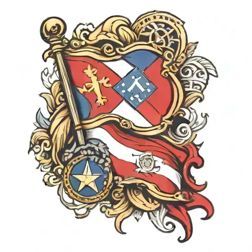 Puerto Rican and Dominican Republic flag incorporated tattoo design idea