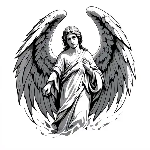 I have a son, his name is Michael, i want to have a symbolic tattoo, without face or body of angel, smth abstract tattoo design idea