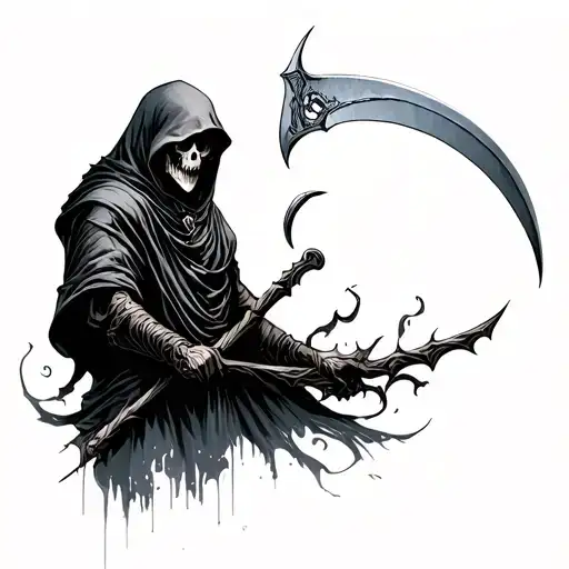 reaper holding a scythe tattoo design idea