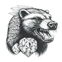 honey badger and diamonds tattoo design idea