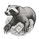 honey badger and diamonds tattoo design idea