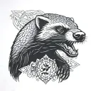 honey badger and diamonds tattoo design idea