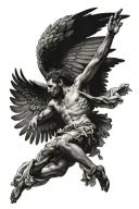 Icarus falling tattoo design idea
