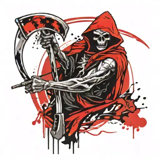 reaper holding a scythe tattoo design idea