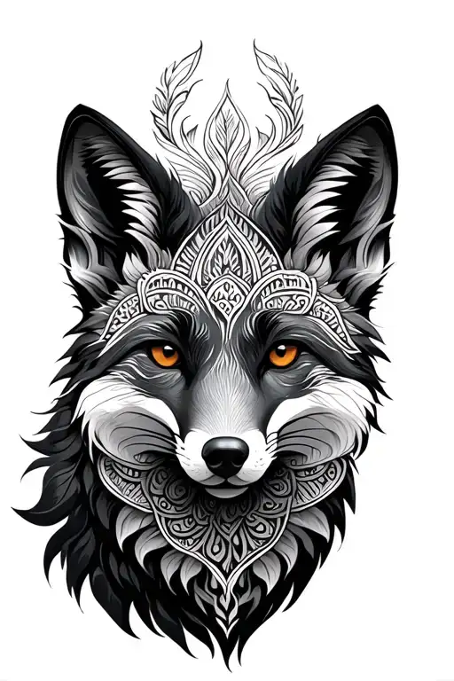 Mandala Fox tattoo design idea
