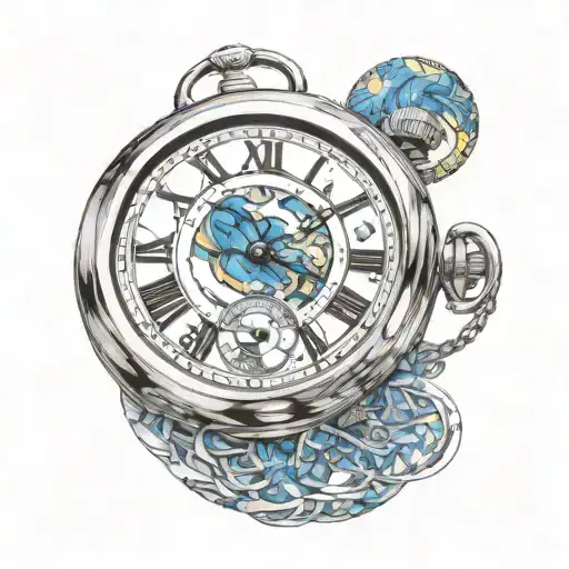 pocket watch with van gogh starry night starry night tattoo design idea