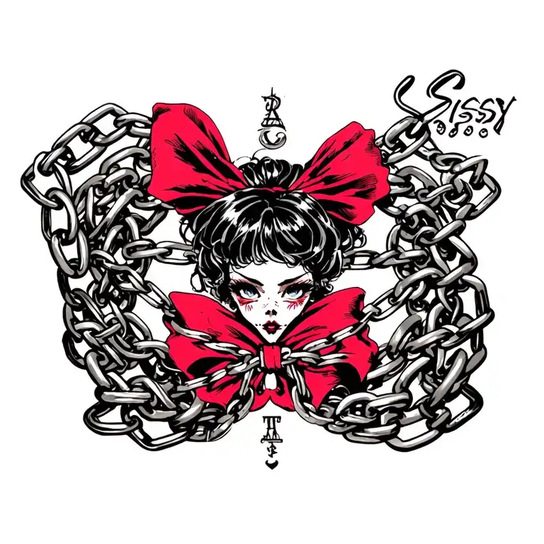 "sissy" "bondage" "chains" "dead" tattoo design idea