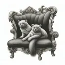 3 gnocchi on a sofa tattoo design idea