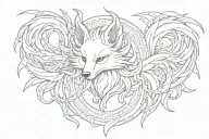 nine tailed fox tattoo design idea