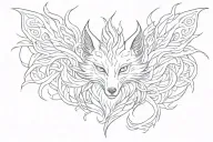 nine tailed fox tattoo design idea