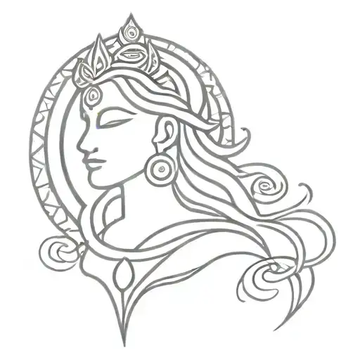 durga mata symbolic tattoo tattoo design idea