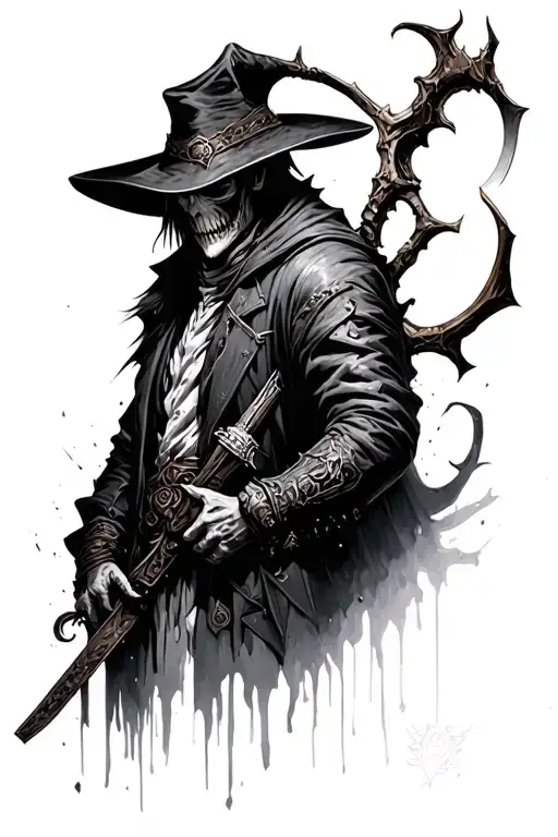 Bloodborne Hunter  tattoo design idea