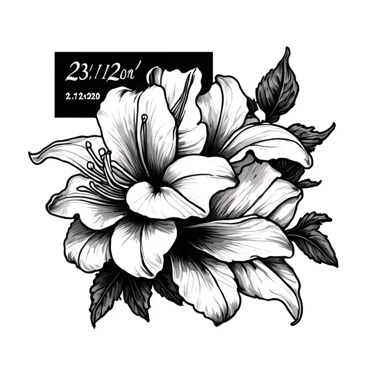 Lilly's for my Nan with the date 23/12/2020 tattoo design idea