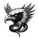 Eagle And Snake head tattoo design idea