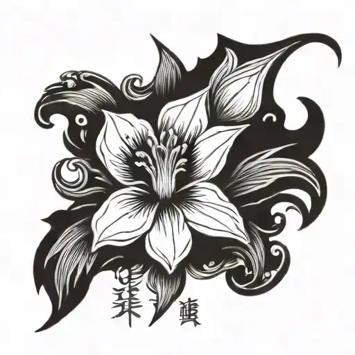 Itzel's name with a tulip in final fantasy 7 tattoo design idea
