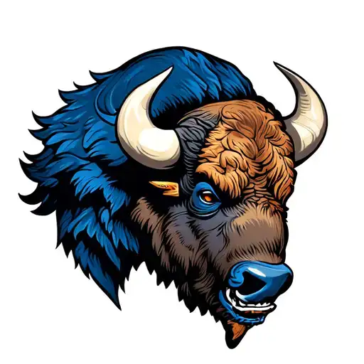 realism buffalo bills logo intertwined tattoo design idea