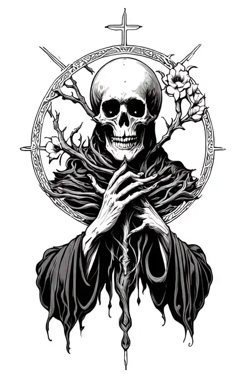 holy death tattoo design idea