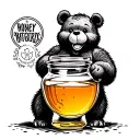 pooh bear with honey jar filled tattoo design idea