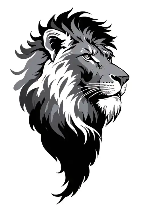 lion and clouds tattoo design idea