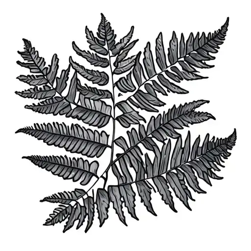 fern leaf wattle bush tattoo design idea