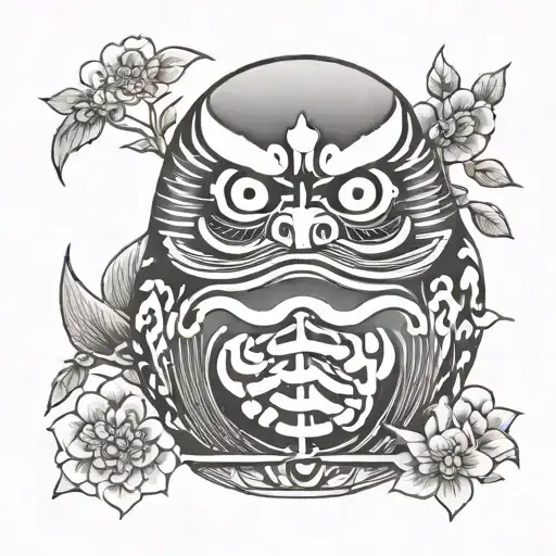 Daruma doll tattoo design idea