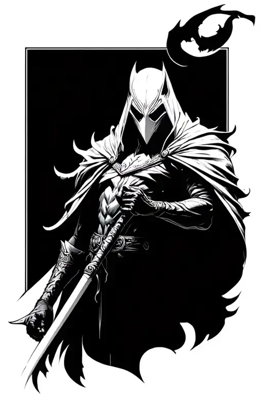 moon knight as a demon slayer tattoo design idea