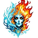 fire and ice tattoo design idea