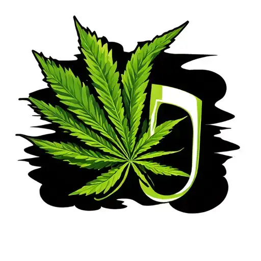 music notes with 420 weed and curacao tattoo design idea